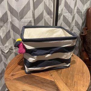 Striped Storage Basket with Tassel